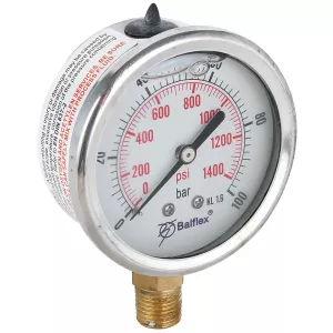 Manometer 100Bar 63Mm 1/4 Bsp Botten Fäste