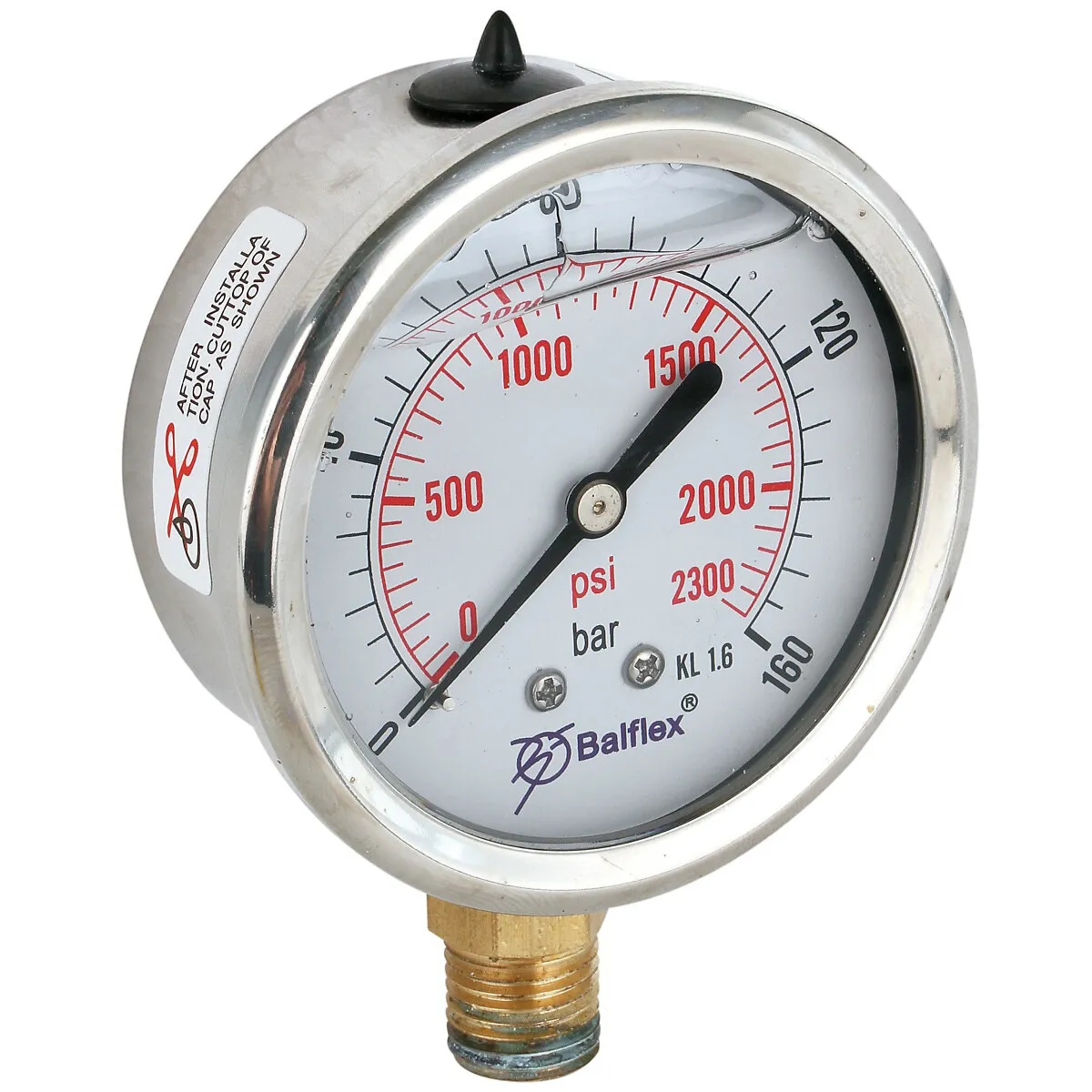 Manometer 160Bar 63Mm 1/4 Bsp Botten Fäste