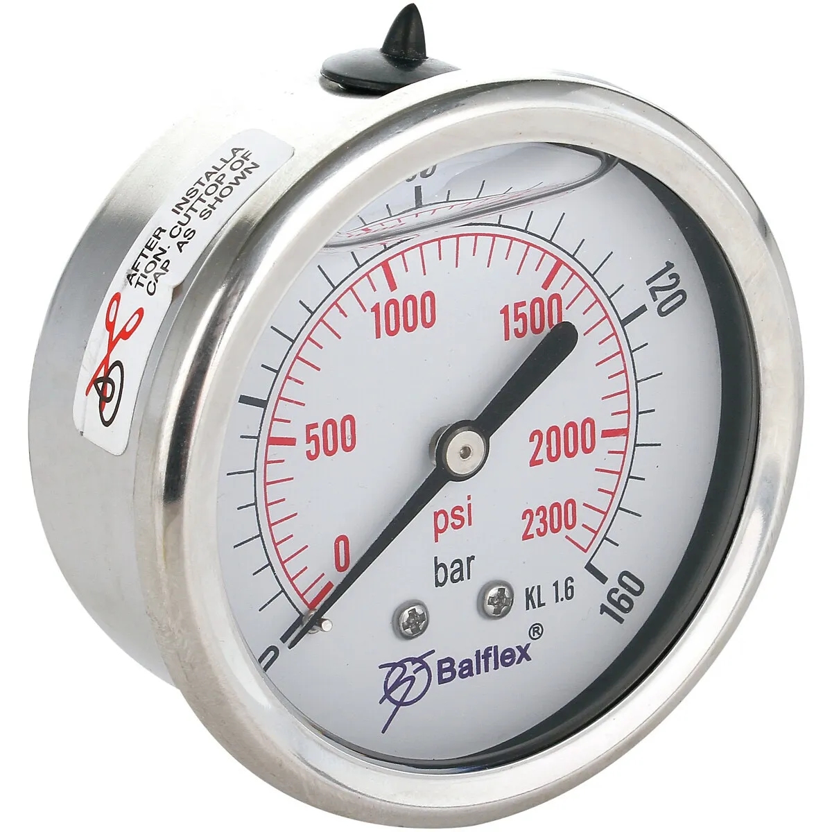 Manometer 160Bar 63Mm 1/4 Bsp Bakre Fäste