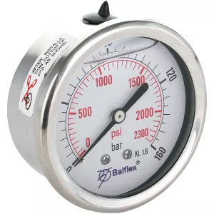 Manometer 160Bar 63Mm 1/4 Bsp Bakre Fäste