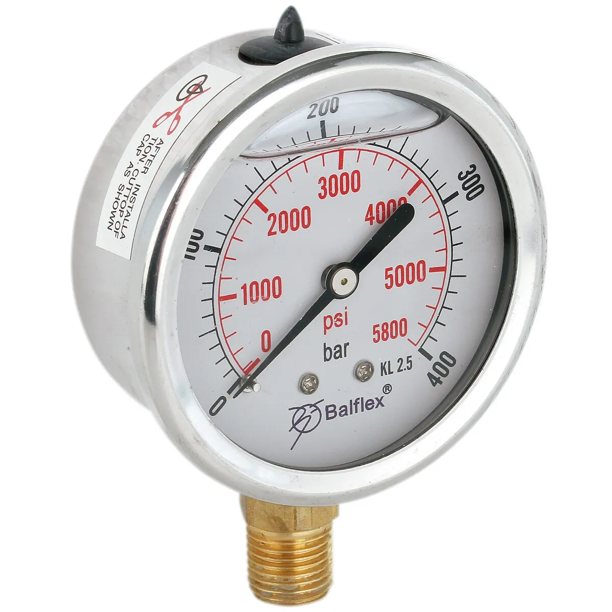 Manometer 400Bar 63Mm 1/4 Bsp Botten Fäste