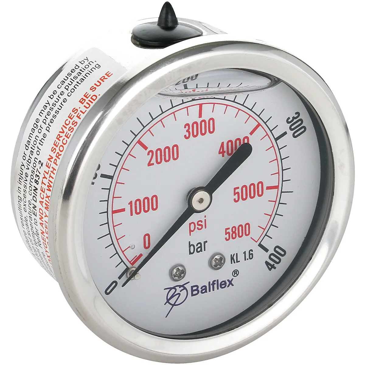 Manometer 400Bar 63Mm 1/4 Bsp Bakre Fäste