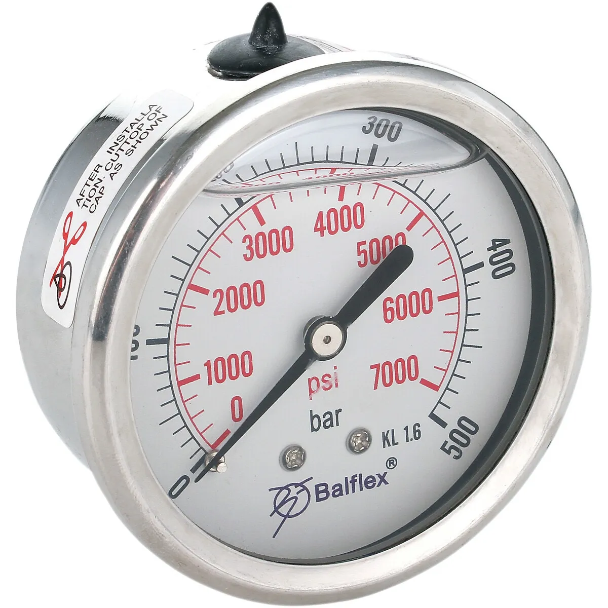 Manometer 500Bar 63Mm 1/4 Bsp Bakre Fäste