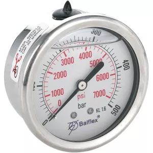 Manometer 500Bar 63Mm 1/4 Bsp Bakre Fäste