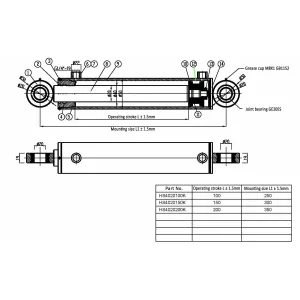Hydraulcylinder 40X20X100