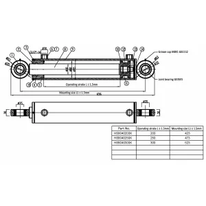 Hydraulcylinder 80X40X250