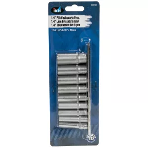Hylssats 1/4" 1/4"-9/16" 9St 12-Kant Lång