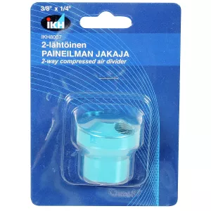 Tryckluftskoppling 2-Väg 3/8"X1/4" Alum.