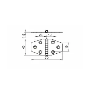 Gångjärn 70X40X1,5 A2 1St