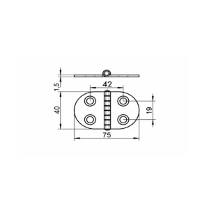 Gångjärn 75X40X1,5 A2 1St Oval