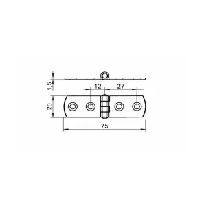 Gångjärn 75X20X1,5 A2 1St Smal