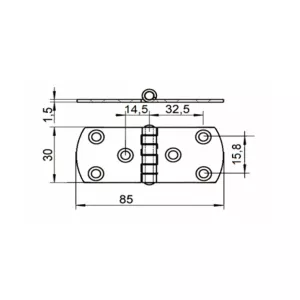 Gångjärn 85X30X1,5 A2 1St Smal