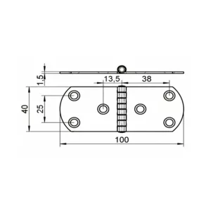 Gångjärn 100X40X1,5 A2 1St Smal