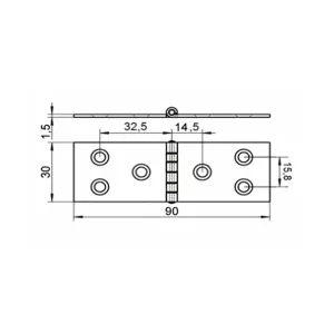 Gångjärn 90X30X1,5 A2 1St