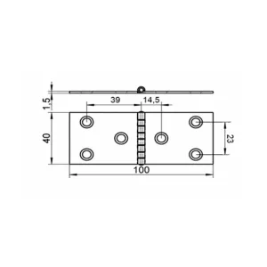 Gångjärn 100X40X1,5 A2 1St