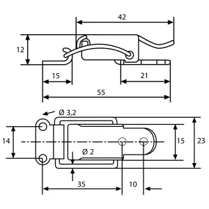 Excenterlås 55Mm A2 1St