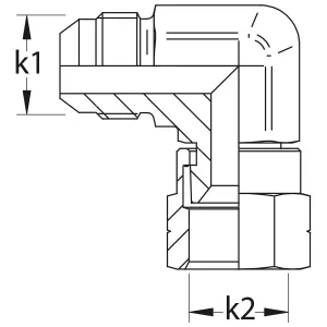 Vinkelkoppling Jic 7/16 90 Inv-Utv