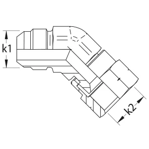 Vinkelkoppling Jic 1.5/8 45 Inv-Utv