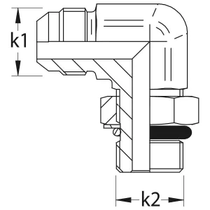Ställbar Vinkelkoppling Jic 1.5/8-1.5/8 Unf 90 Utv