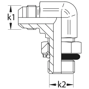 Ställbar Vinkelkoppling Jic 7/8-1/2 Bsp 90 Utv