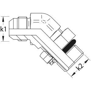 Ställbar Vinkelkoppling Jic 3/4-3/8 Bsp 45 Utv-Utv