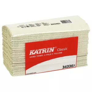 Pappershandduk C-Fold Tvåskiktspapper Gul