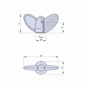 Vingmutter M5 D=47Mm 2St