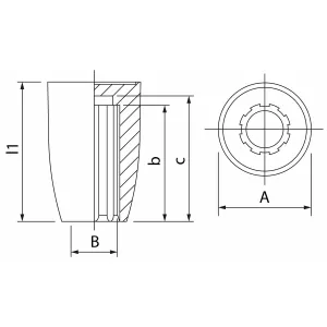 Handtag Svart L=30Mm D=10Mm