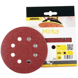 Sliprondell 125Mm 8H P80 Röd 5St