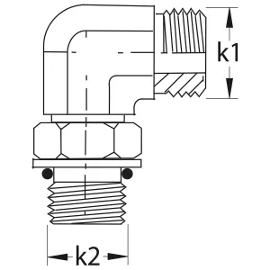 Ställbar Orfs 9/16-1/8 90 Utv.Gänga