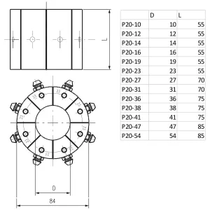 Pressbackar P20 23-27Mm