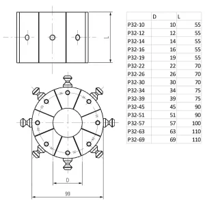 Pressbackar P32 69-75Mm