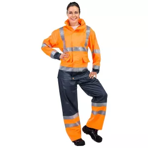 Regnjacka Xl Astatiini Orange/D.Blå Kl3 En20471