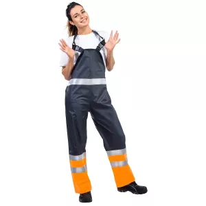 Regnbyxor Med Med Hängslen 2Xl Hiili Orange/D.Blå