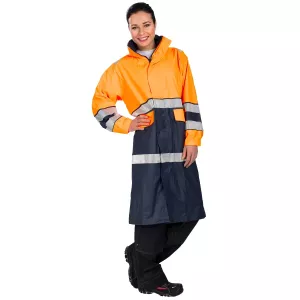 Regnjacka 2Xl Kulta Lång Orange/D.Blå Kl3 En20471