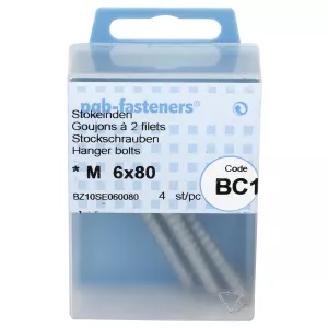 Skruvstift 6X80Mm 4St Galvaniserad