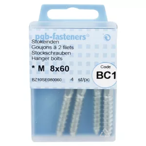 Skruvstift 8X60Mm 4St Galvaniserad