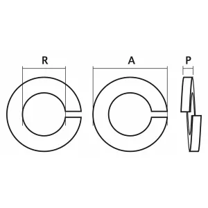 Fjäderbrickam20 100St (1,48Kg/Pak) Din127B