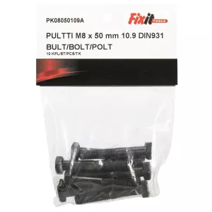 Bult M8X50 10.9 10St Din931