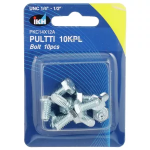 Bult Unc 1/4 X 1/2" 10St Förzinkad