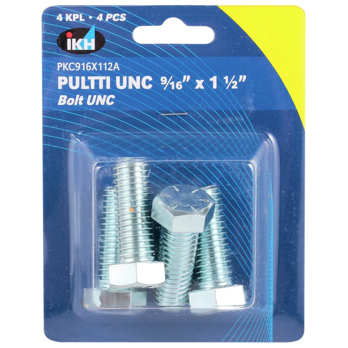 Bult Unc 9/16X1 1/2" 4St Förzinkad