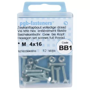 Bult M4X16 8.8 12St Din933 + Mutter M4 Din934