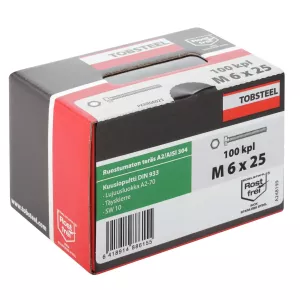 Bult M6X25 Rf A2-70 Din933 100St Sexkants