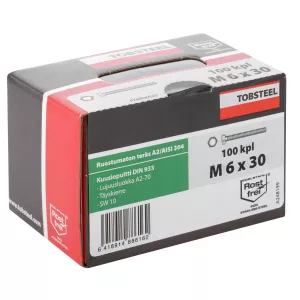 Bult M6X30 Rf A2-70 Din933 100St Sexkants