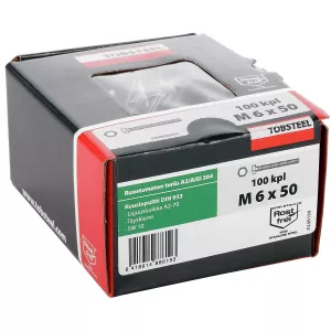 Bult M6X50 Rf A2-70 Din933 100St Sexkants