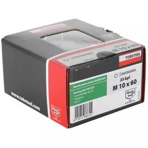 Bult M10X60 Rf A2-70 Din933 25St Sexkants