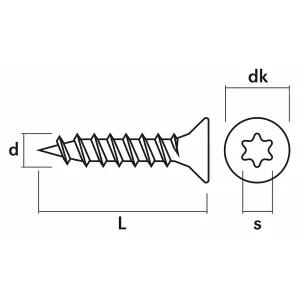 Skruv 4,5X25 200St Tx20 Försänkt Helgängad