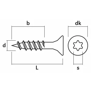 Skruv 5X60 200St Tx25 Försankt Delgängad