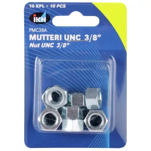 Mutter Unc 3/8" 10St Förzinkad
