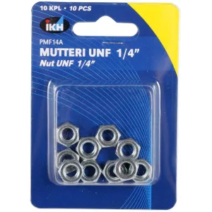 Mutter Unf 1/4" 10St Förzinkad